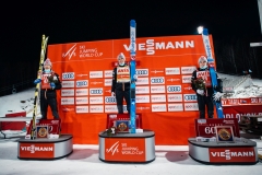 Podium konkursu (od lewej: M.Lindvik, H.E.Granerud, R.Johansson), fot. Alexey Kabelitskiy / Nizhny Tagil FIS Ski Jumping World Cup