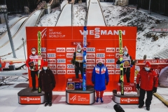 Podium konkursu (od lewej: D.Huber, H.E.Granerud, R.Johansson), fot.  Evgeniy Votintsev / Nizhny Tagil FIS Ski Jumping World Cup