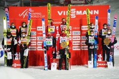 Podium konkursu (od lewej: Polacy, Austriacy, Norwegowie), fot. Julia Piątkowska
