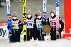 Norwescy skoczkowie (od lewej: Lindvik, Johansson, Granerud, Tande), fot. Julia Piątkowska
