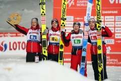 Austriaccy skoczkowie (od lewej: Huber, Aschenwald, Hoerl, Hayboeck), fot. Julia Piątkowska