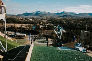 Read more about the article The ski jumps in Lake Placid have been modernized at last. The first official jump was made by Nina Lussi