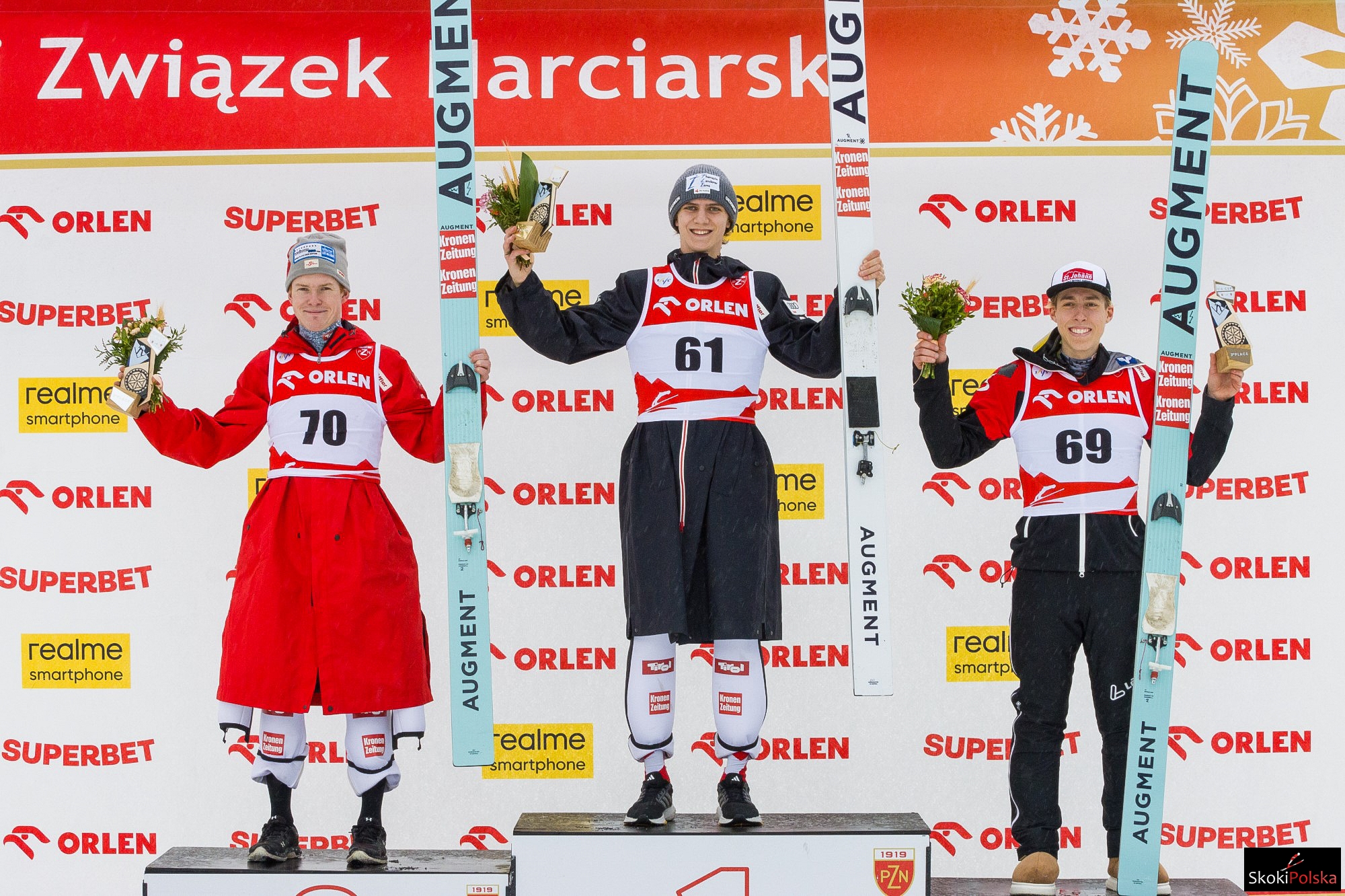 Podium konkursu, od lewej: Rupitsch, Landerer, Wörgötter (fot. Ewa Skrzypiec)